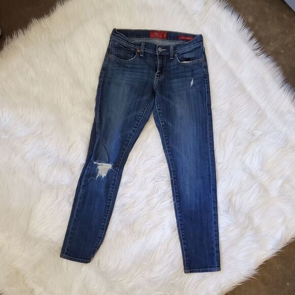 Lucky Brand Sienna Cigarette Skinny Denim Jeans Size 00 Low Rise 24 distressed - Picture 1 of 6